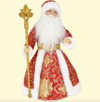 Dekofigur Weihnachtsmann in Rot-Gold 40 cm